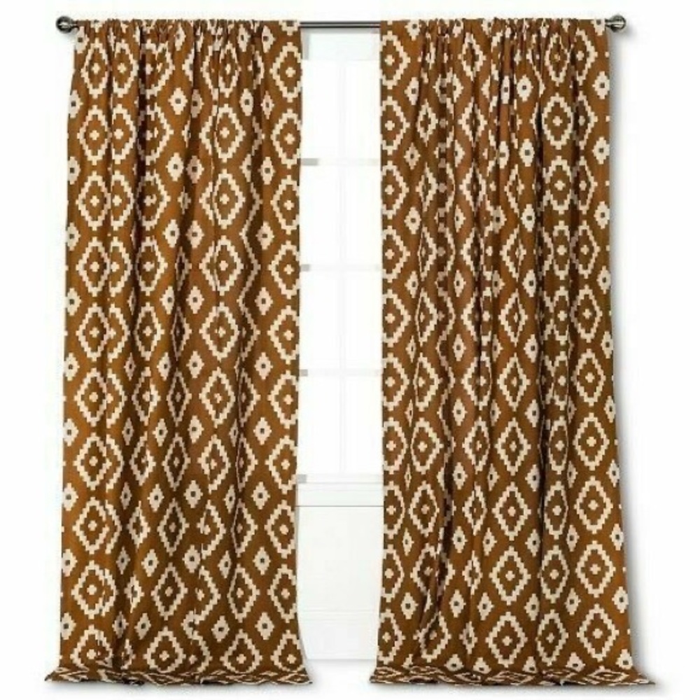 3X Threshold brown southwest curtain panels